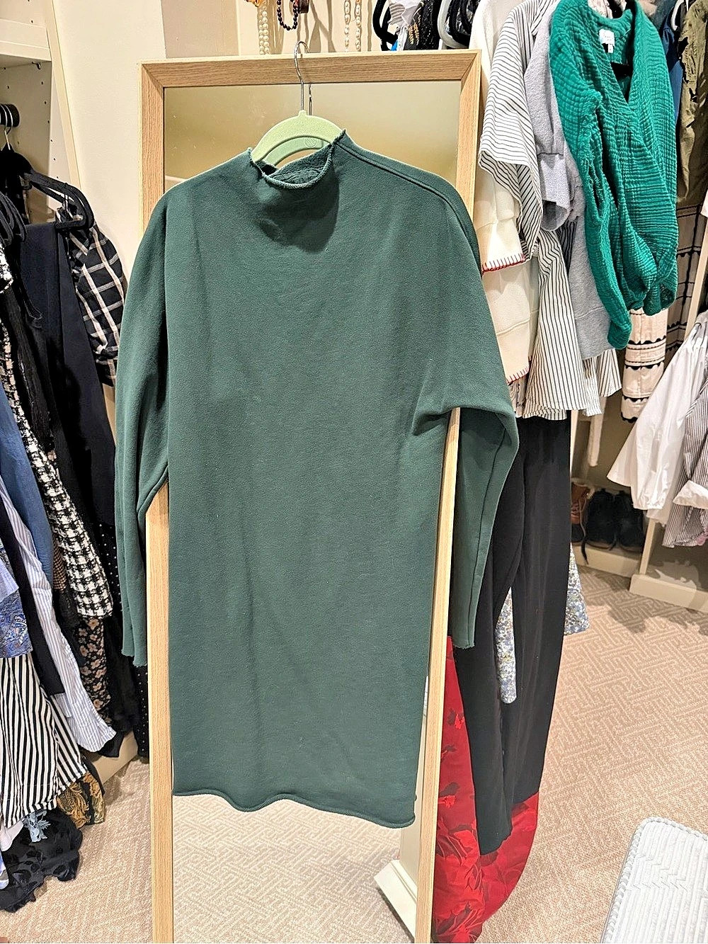 Long Sleeve Green Midi Dress